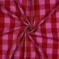 Preview: Baumwolle Popeline garngefärbt Karos Rot / Fuchsia