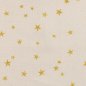 Preview: Baumwolle Webware Weihnachten Sterne gold naturweiß