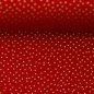 Preview: Baumwolle Webware Tupfen 1mm gold/rot