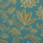 Preview: Canvas, Baumwolle, Retro Flowers by Emjo Design, Blumen ocker, mint