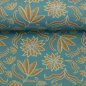 Preview: Canvas, Baumwolle, Retro Flowers by Emjo Design, Blumen ocker, mint