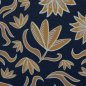 Preview: Canvas, Baumwolle, Retro Flowers by Emjo Design dunkelblau