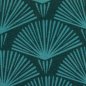 Preview: beschichtete Baumwolle Fächerdesign petrol