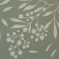 Preview: Canvas Baumwollstoff – Zweige & Beeren Salbeigrün