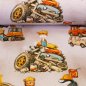 Preview: Baumwolljersey Schrottplatz – Tiere, Autos, Bagger