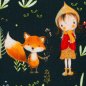 Preview: French Terry Waldmädchen und Fuchs – Waldtiere