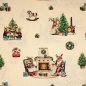 Preview: Baumwolle Weihnachtsstoff Familie Rentier