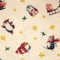 Preview: Baumwolle winterliche Pinguine Schlitten, Sterne, Geschenke