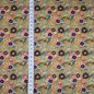 Preview: Baumwollwebware Blumenfeld auf ocker