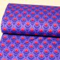 Preview: Baumwolljersey rote Blumen auf blau-lila