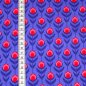 Preview: Baumwolljersey rote Blumen auf blau-lila