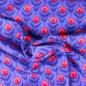 Preview: Baumwolljersey rote Blumen auf blau-lila