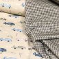 Preview: Baumwolljersey Mini Karo Muster beige