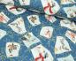 Preview: Baumwolle Webware Woodland Buddies Winterliche Patches blau