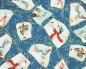 Preview: Baumwolle Webware Woodland Buddies Winterliche Patches blau