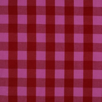 Baumwolle Popeline garngefärbt Karos Rot / Fuchsia