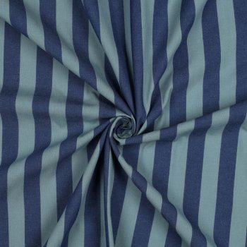 Baumwoll Popeline YD Stripes Blau / Grün