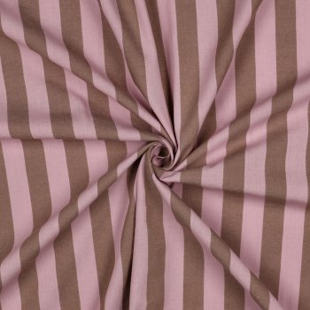 Preview: Baumwoll Popeline YD Stripes Hellrosa / Braun
