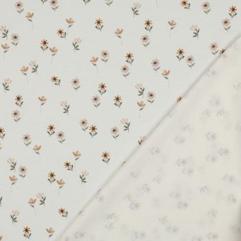 Preview: Baumwolljersey Digitaldruck Blümchen auf natur