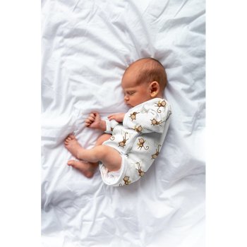 Preview: Baumwolljersey kleine Affen auf weiss Bioqualität, Digitaldruck