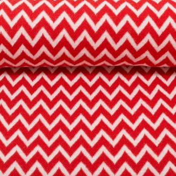 Bündchen Karla Chevron Jacquard rot /weiss