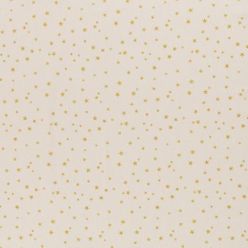 Baumwolle Webware Weihnachten Sterne gold naturweiß