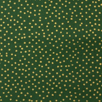 Baumwolle Webware Tupfen 1mm gold/dunkelgrün