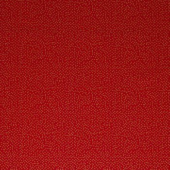 Baumwolle Webware Tupfen 1mm gold/rot