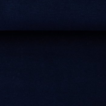 Preview: Baumwollfleece Carlos von Swafing uni  nachtblau - 100% Baumwolle