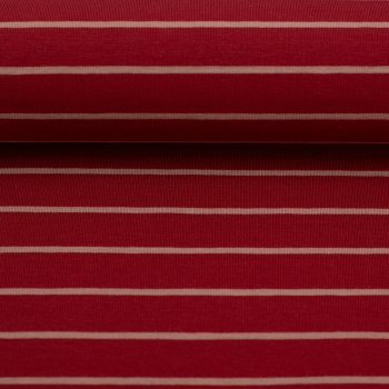 Baumwolljersey -Isa- Streifen - rot/ hellrot