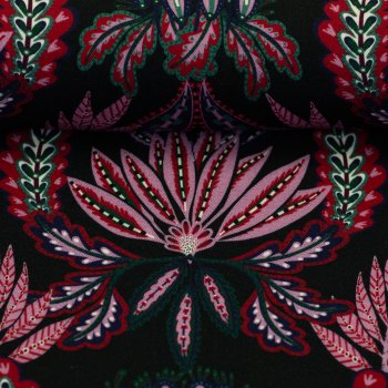 Viskose Webware Indian Summer Ornament by Bienvenido Colorido, schwarz