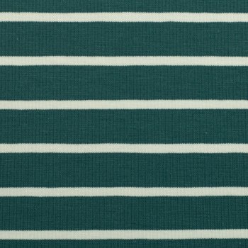 Baumwolljersey -Isa- Streifen - smaragd weiss