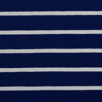 Preview: Baumwolljersey -Isa- Streifen - marine weiss