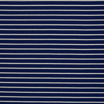 Baumwolljersey -Isa- Streifen - marine weiss
