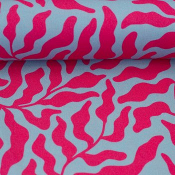 Preview: Viskose Webware Dancing Algae by Thorsten Berger pink/hellblau