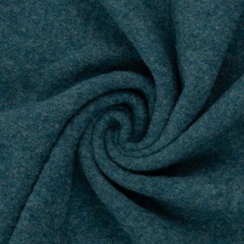 Merino Fleece petrol meliert 100% Merinowolle