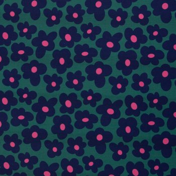 Viskosejersey Happy Flowers by Cherry Picking grün