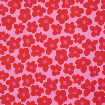 Viskosejersey Happy Flowers by Cherry Picking pink