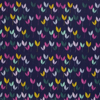 Canvas Dancing Leaves by Emjo Design, dunkelblau