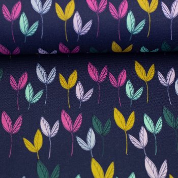 Canvas Dancing Leaves by Emjo Design, dunkelblau