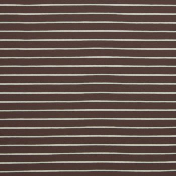 Baumwolljersey -Isa- Streifen – Chocolate / Cream