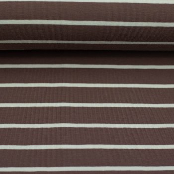 Baumwolljersey -Isa- Streifen – Chocolate / Cream
