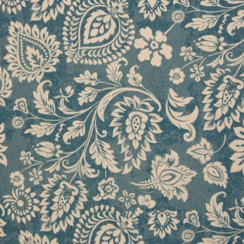 Double Slub Musselin Paisley blau creme