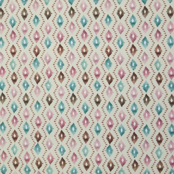 Preview: Baumwoll-Canvas WILMA - Rauten altrosa/beige/smaragd