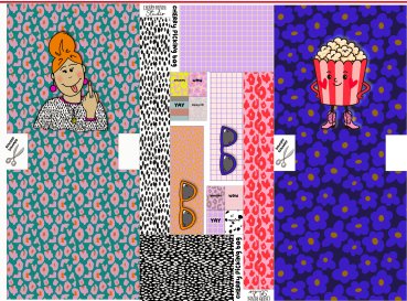 Preview: Canvas - Cherry Picking Bag - Popcorn, Mittelfinger - DIY-Taschen - Paneel - DIY-Nähset