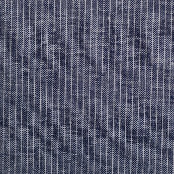 Leinen- Baumwoll Mischgewebe "Paul" dunkelblau meliert gestreift