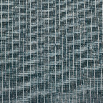 Leinen- Baumwoll Mischgewebe "Paul" petrol meliert gestreift