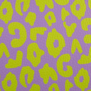 Kunstleder Happy Collection Leo by Cherry Picking flieder/limettengrün