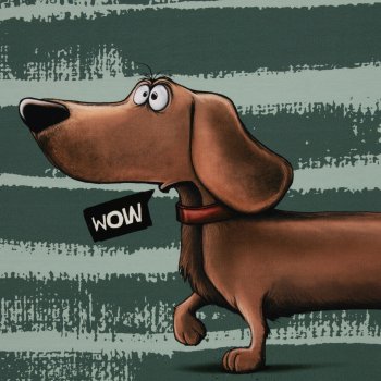 Preview: Panel French Terry Dachshund Berny by Thorsten Berger smaragd