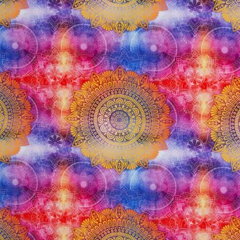 Preview: Baumwoll Canvas Mandalas, pink/lila